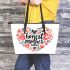 markings strong heart with mother's day Leather Tote Bag