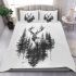 Middle there is a deer standing bedding set