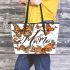 Mnteal orange and brown butterflies mama Leather Tote Bag