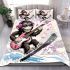 Monkey wearing sunglasses skiing with electric guitar bedding set