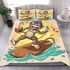 Monkey wearing sunglasses surfing with coconuts bedding set