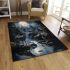 Moonlit harmony wolves by the stream area rugs carpet