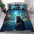 Moonlit serenity a cat's gaze bedding set