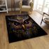 Mystical owl clock with floral detail area rugs carpet