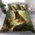 Nature's bond girl and her canine companion bedding set