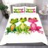 One pink and green frog in the middle bedding set