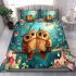 Owls in love on valentine's day bedding set