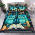 Owls in teal blue and turquoise colors bedding set