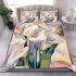 Painting of calla lilies in geometric shapes and forms bedding set