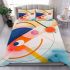 Painting zoomed in on the circles and lines bedding set