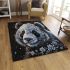 Panda adorned with white and blue diamonds area rugs carpet