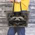 Panda in steampunk style with top hat leather tote bag