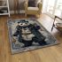 Panda in steampunk style with top hat area rugs carpet