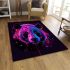 Panda in the style of colorful cartoon realism area rugs carpet