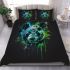 Panda in the style of colorful splashes bedding set