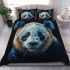 Panda portrait colorful watercolor bedding set