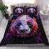 Panda portrait colorful watercolor bedding set