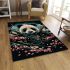 Panda samurai in front of mount fuji area rugs carpet