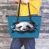 Panda wearing headphones leather Chic Stylish Tote Bag & Women Totes: Perfect Gift for Girlfriend | Crossbody, Purse, Handbag