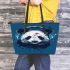 Panda wearing headphones leather Chic Stylish Tote Bag & Women Totes: Perfect Gift for Girlfriend | Crossbody, Purse, Handbag