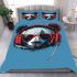 Panda wearing headphones bedding set