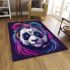 Panda with colorful smoke area rugs carpet