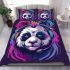 Panda with colorful smoke bedding set