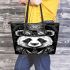 Panda with top hat and monocle steampunk leather tote bag