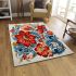 Patterned floral vase area rugs carpet