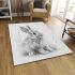 Pencil drawing of an adorable rabbit area rugs carpet