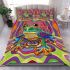 Peppy frog cute cartoon style bright colors bedding set