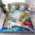 Persian cat in desert oasis bedding set