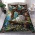 Persian cat in fairy tale woodland cabins bedding set