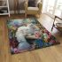 Persian cat in flower gardens area rugs carpet