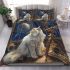 Persian cat in timeless astronomical observatories bedding set