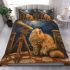 Persian cat in timeless astronomical observatories bedding set