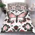 Pink and black butterfly pattern with flowers and stars bedding set