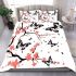 Pink and black butterfly pattern with flowers and stars bedding set