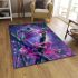 Pink and green neon tree frog on bamboo area rugs carpet