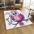 Pink owl on a pure white background with cute big eyes area rugs carpet