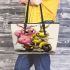 Pinky pigs and yellow grinchy smile toothless like rabbit leather tote bag