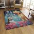 Playful day at the park golden retriever and friend area rugs carpet