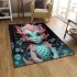 Playful mermaid in moonlight area rugs carpet