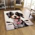 Playful pup on a bicycle adventure area rugs carpet