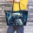 Polar bear with dream catcher leather tote bag