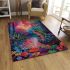 Psychedelic cartoon with neon pastel colors area rugs carpet