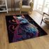 Psychedelic feline fantasy area rugs carpet