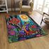 Psychedelic frog in the style of colorful cartoon area rugs carpet
