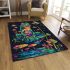 Psychedelic frog sitting on the edge of an alien pond area rugs carpet