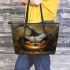 pumkin gray grinchy smile show he big 3D Leather Tote Bag